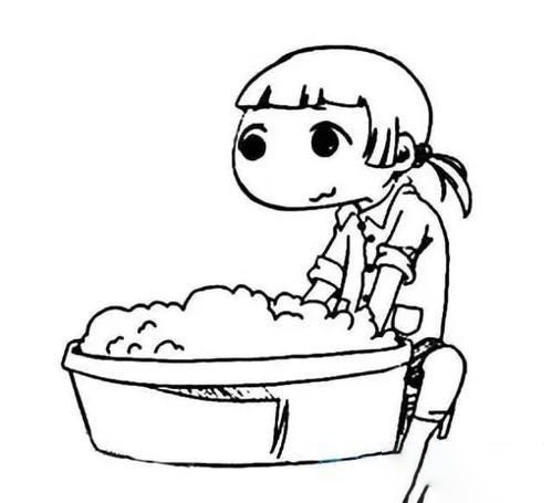 梦见光身子洗衣服