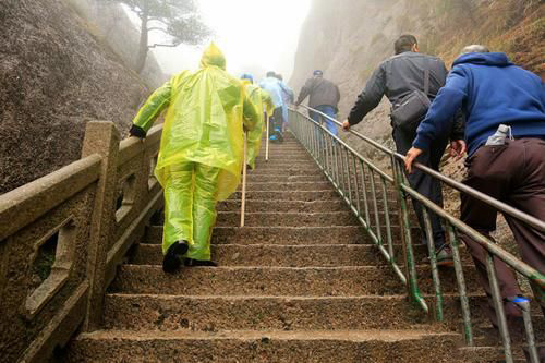 梦见雨中撑伞爬山
