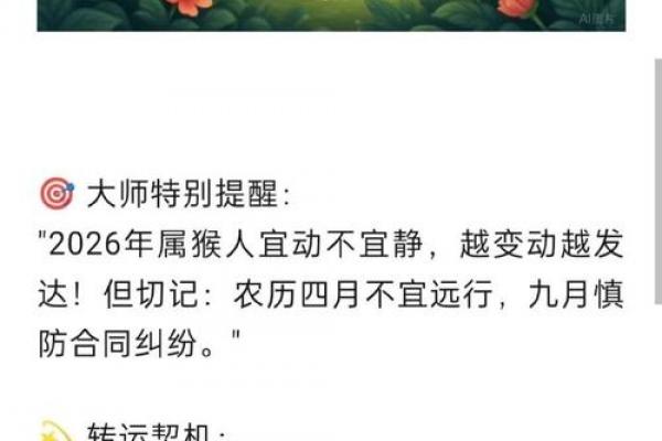 属猴人2026年需警惕事项