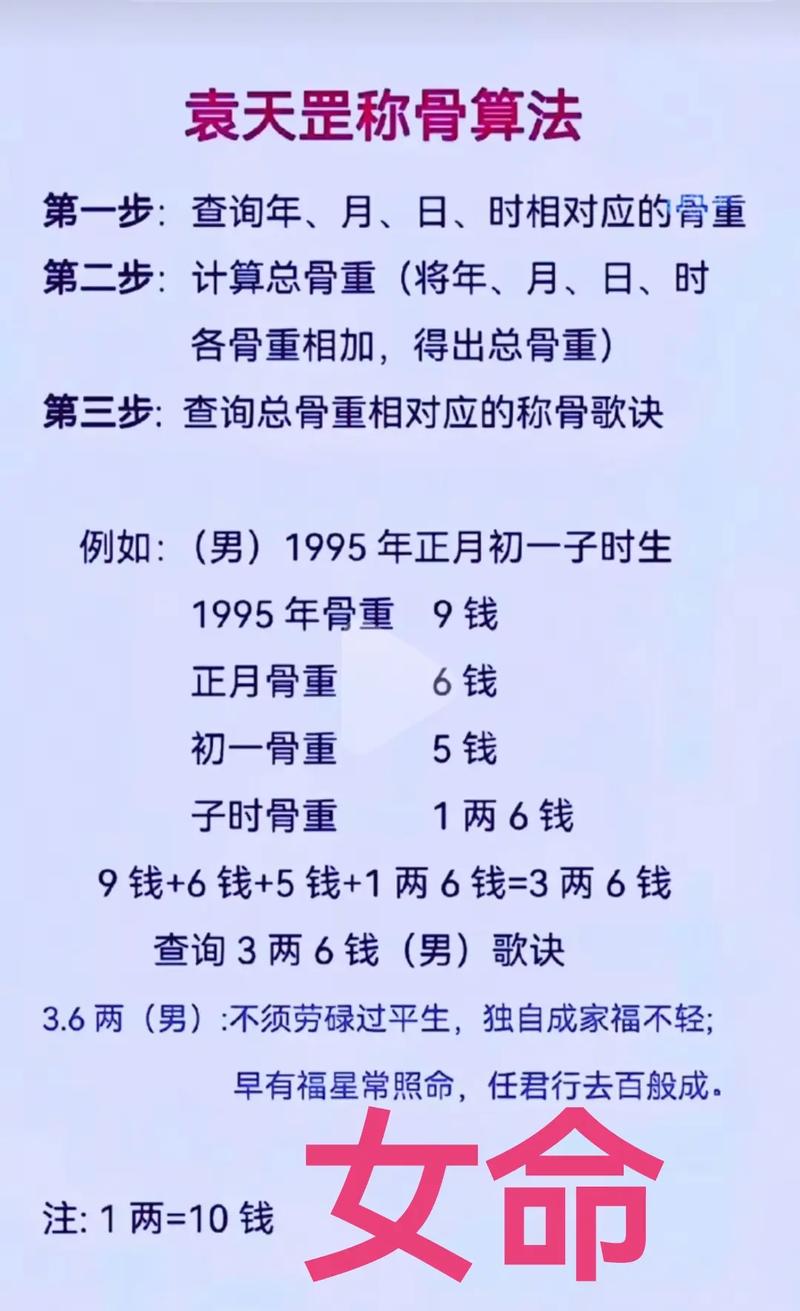 三两四称骨论命