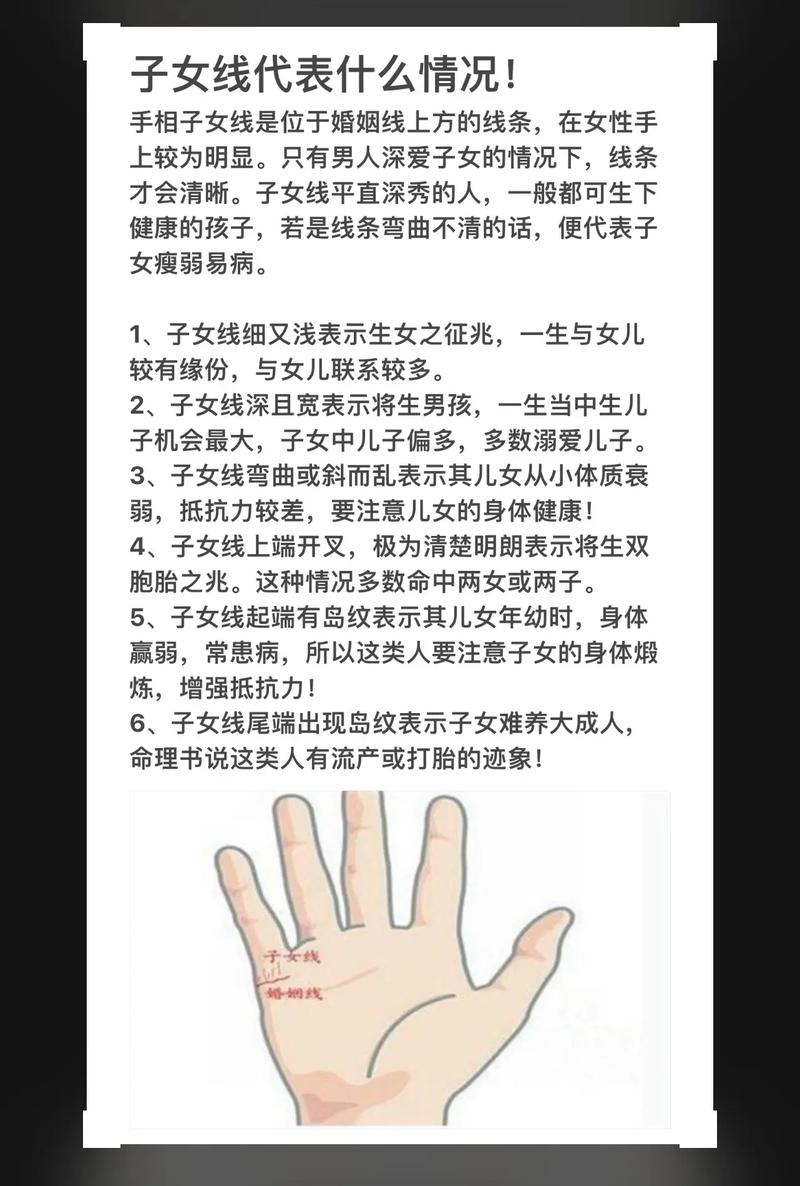十二生肖子女线特点_手相子女线解读_手相子女线