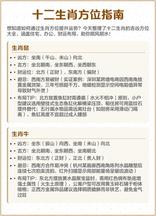 风水测算核心原理 十二生肖吉凶方位速查