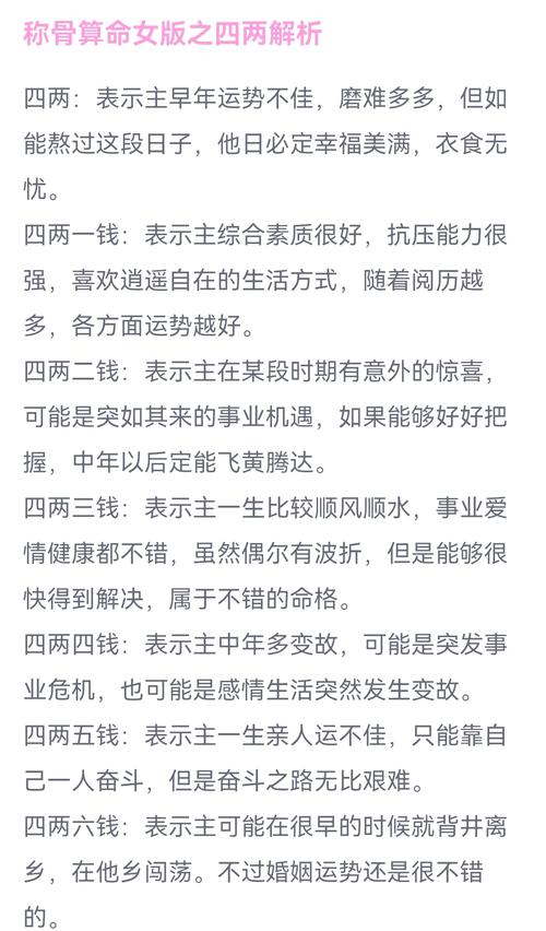 四两二称骨论命 骨重四两二钱的男女命运详解