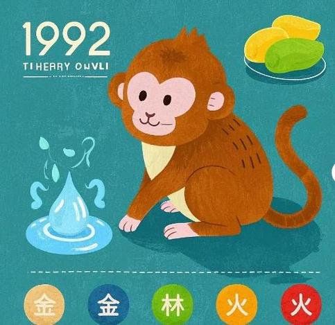 1992年生肖属相是水猴，结合纳音五行而言也是金命之身